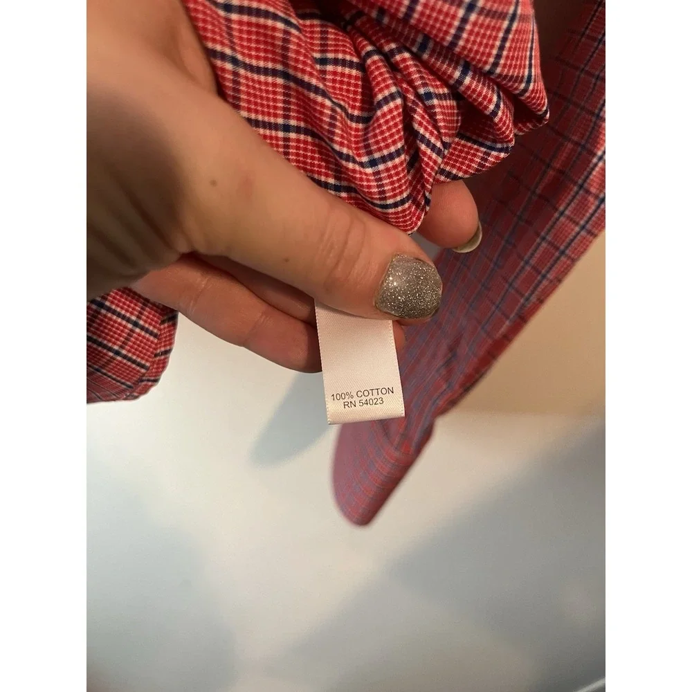 Banana Republic Non Iron Tailored‎ Slim Fit Shirt Long Sleeve Small Plaid Check